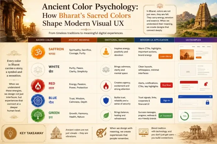 Ancient Color Psychology: How Bharat’s Sacred Colors Shape Modern Visual UX
